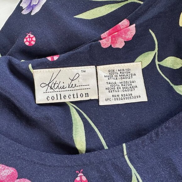 Kathie Lee Floral Sheath Dress Womens 10 Y2K Cottagecore Summer Maxi - Picture 6 of 10